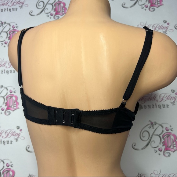 Victoria’s Secret bra diamonds red black lace bling tie shimmer shiny y2k ❤️💎🎀 - Picture 4 of 12